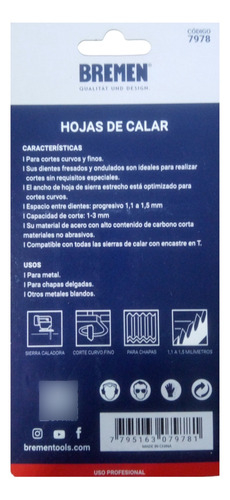 Set Juego 5 Hojas Calar Encastre T Madera T218a Bremen 7978 - comprar online