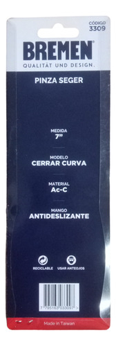 Pinza Seeger Seguer 7 Pulgadas Cerrar Curva Prof Bremen 3309