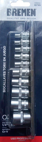 Juego De Bocallaves Torx Hembra Bremen 10 Unidades 6730 - comprar online