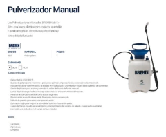 Pulverizador Fumigador Manual Bremen 5lt Pico Ajustable 8327 - Herramientas Dali