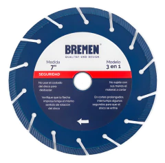 Disco Diamantado Segmentado Turbo 3 En 1 178mm Bremen 6063 - comprar online