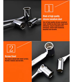 Imagen de Llave Pipa Articulada Doble Boca Harden 16mm/17mm 540316