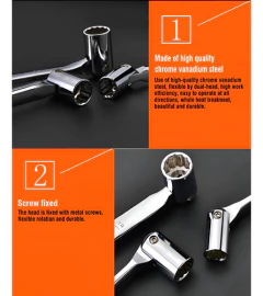 Llave Pipa Articulada Doble Boca Harden 16mm/17mm 540316 - tienda online