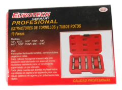Set Kit Juego 10 Extractor Tornillos Pernos Rotos Eurotech - Herramientas Dali