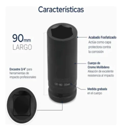 Imagen de Tubo Largo Bremen Hexagonal Encastre 3/4 Alto Impacto 32mm