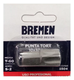 Punta Torx Bremen T60 Corto Encastre 10mm Largo 30mm 5504 - comprar online