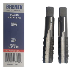 Set Juego Macho 2 Piezas Pulgadas Bsp 1/4 X 19 Bremen 6979