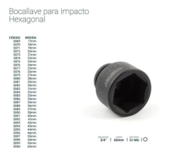 Imagen de Llave Tubo Alto Impacto Hex 42mm Enc 3/4 PuLG Bremen 5893