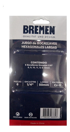 Juego Bocallaves Largas 1/4 6 Piezas Bremen 6335 - tienda online
