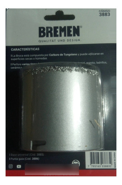 Mecha Broca Copa Tungsteno 73mm Ceramica Pared Bremen 3883 en internet