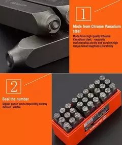 Juego Cuños Marcar Golpe Letras 5mm X27p Harden Profesional - tienda online