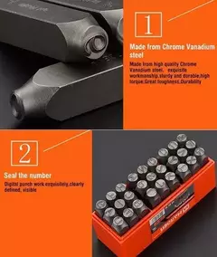 Imagen de Juego Cuños Marcar Golpe Letras 6mm X27p Harden Profesional