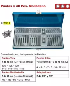 Juego De Puntas Torx Allen Multiestria 40 Piezas Eurotech en internet