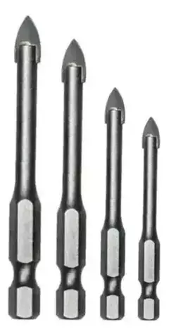 Juego Mechas 4pzs Para Vidrio Ceramica Punta Flecha Ruhlmann
