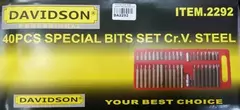 Juego Puntas De 40 Piezas Sin Guía Torx Hex Spline Davidson en internet