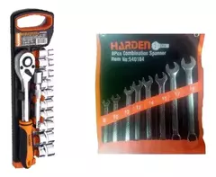 Kit 8 X Llaves Comb 8 A 19mm + 10 Tubos C/ Crique 1/2 Harden