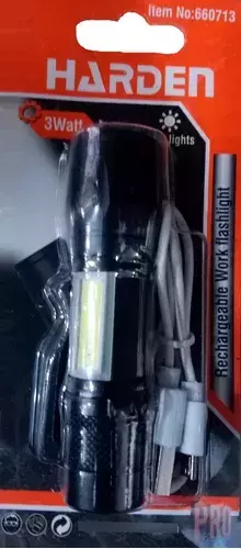 Linterna Aluminio Led Recargable Usb 110 Lum Harden 660713 - tienda online