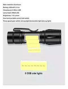 Linterna Aluminio Led Recargable Usb 110 Lum Harden 660713 en internet