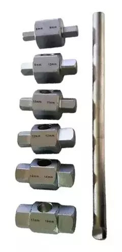 Llave Doble Tapon Carter Hexagonal Cuadrado Eurotech 6 Pzs