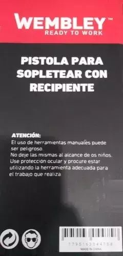Pistola Para Sopletear Con Recipiente Pulverizadora Wembley - tienda online