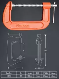 Prensa Tipo G 10 Pulgadas Hierro Profesional Harden 600205 - comprar online