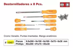 Set De 8 Destornilladores Naranja Eurotech Eu1067 en internet