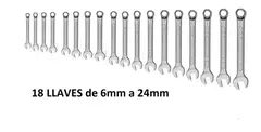 Set Juego 19 Llaves Combinada Acodada 6 A 24mm Ruhlmann - comprar online
