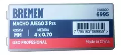 Set Juego Macho 3 Piezas Milimetrico M4 X 0,70 Bremen 6995 - comprar online