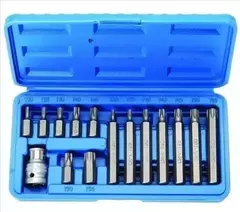 Set Juego X 15 Puntas Torx Con Tubo Encastre 1/2 Ruhlmann