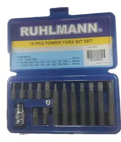 Set Juego X 15 Puntas Torx Con Tubo Encastre 1/2 Ruhlmann - comprar online
