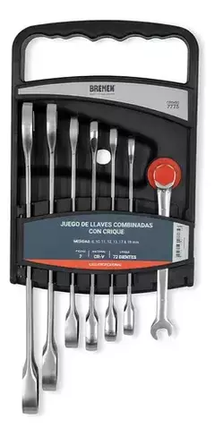 Set Llaves Combinadas Con Crique Bremen 7 Pzs 8 A 19 Mm 7775 en internet