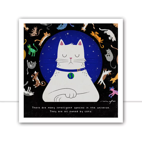 poster impresso com ilustração de gato