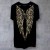 Camiseta Regular Preta Asa Camuflada