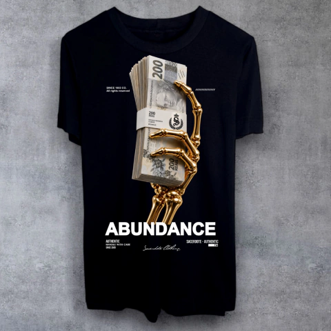 CAMISETA REGULAR PRETA ABUNDANCE