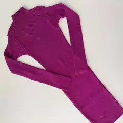 Vestido Tricot Manga Flare Canelado Jessica na internet