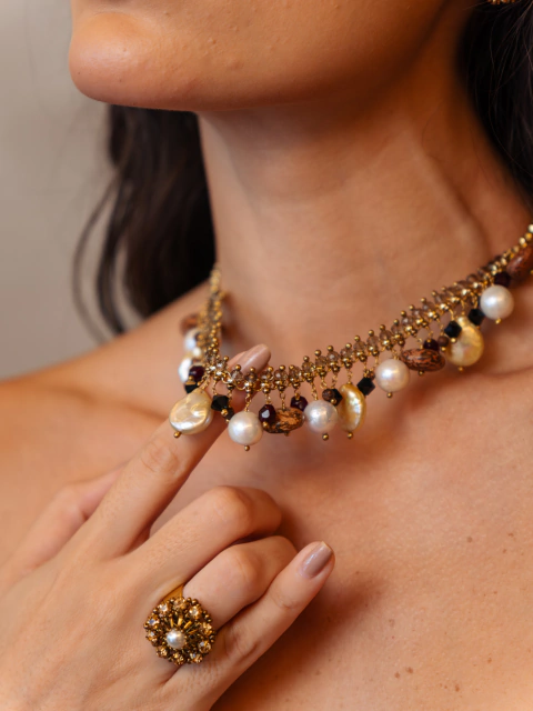 Colar Cachos Mix Pedras