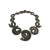 Colar Bahamas com design em espiral, adornado com pedras turquesas e detalhes em metal.