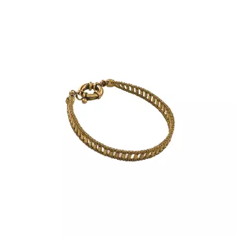 pulseira tramada metais banhados em ouro vintage