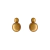 Brinco Ear Jacket Duas Esferas Ouro Vintage