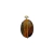 Pingente oval com pedra natural marrom e metais banhados em ouro vintage.

