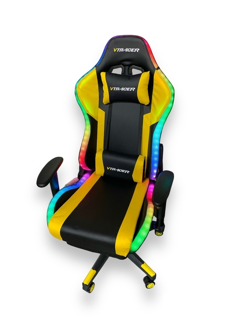 Silla Sillón Gamer Amarilla Rgb Parlantes Bluetooth