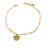 Pulseira com pingente de coração escrito love com zircônia banhado a ouro 18k - comprar online
