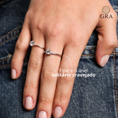 Anel Solitário Cravejado - Moissanite - comprar online