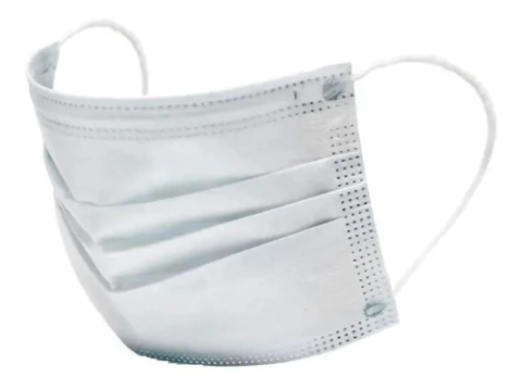 Barbijo Tapaboca Tricapa Elástico Clip Nasal 100 Descartable