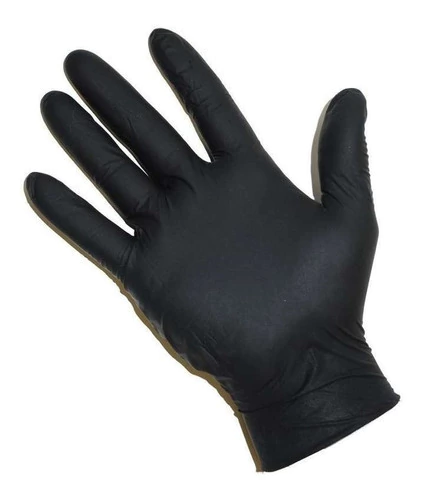 Guantes De Nitrilo Color Negro X 100u Sin Polvo Reforzados