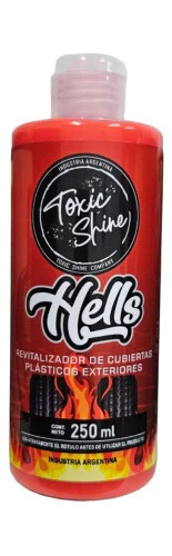 Hells Toxic Shine Acondicionador cubiertas Plasticos Gomas 250ml