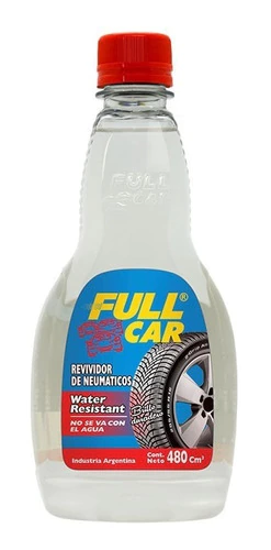 Revividor Neumáticos Cubiertas Y Plásticos Exterior Water Resistant x 480ml Full Car