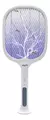 Raqueta Matamosquitos Con Base Y Luz Trampa Uv De 6 Luces Color Blanco NSRAEMIB