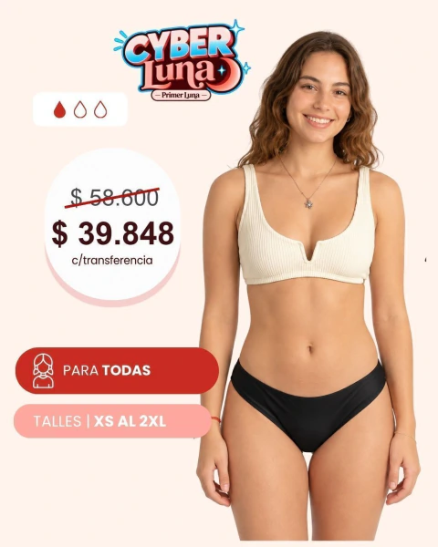 MALLA Menstrual VEDETINA Negra (bombacha)