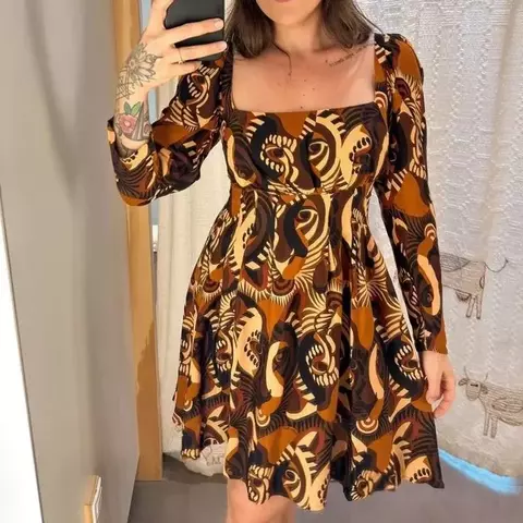 Vestido Curto Tigre da Noite (P)